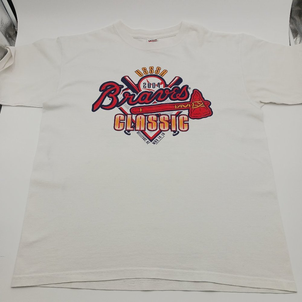 Atlanta Braves T Shirt White Large Anvil 2004 Braves Classic Minor League Teams
